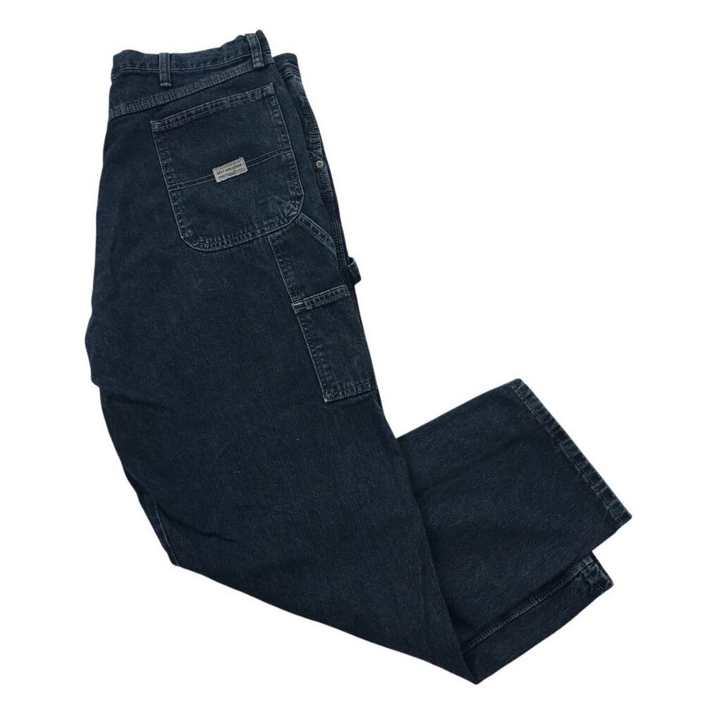 Wrangler Men's Carpenter Jeans 38x30 Dark Wash Relaxed‎ Fit Denim